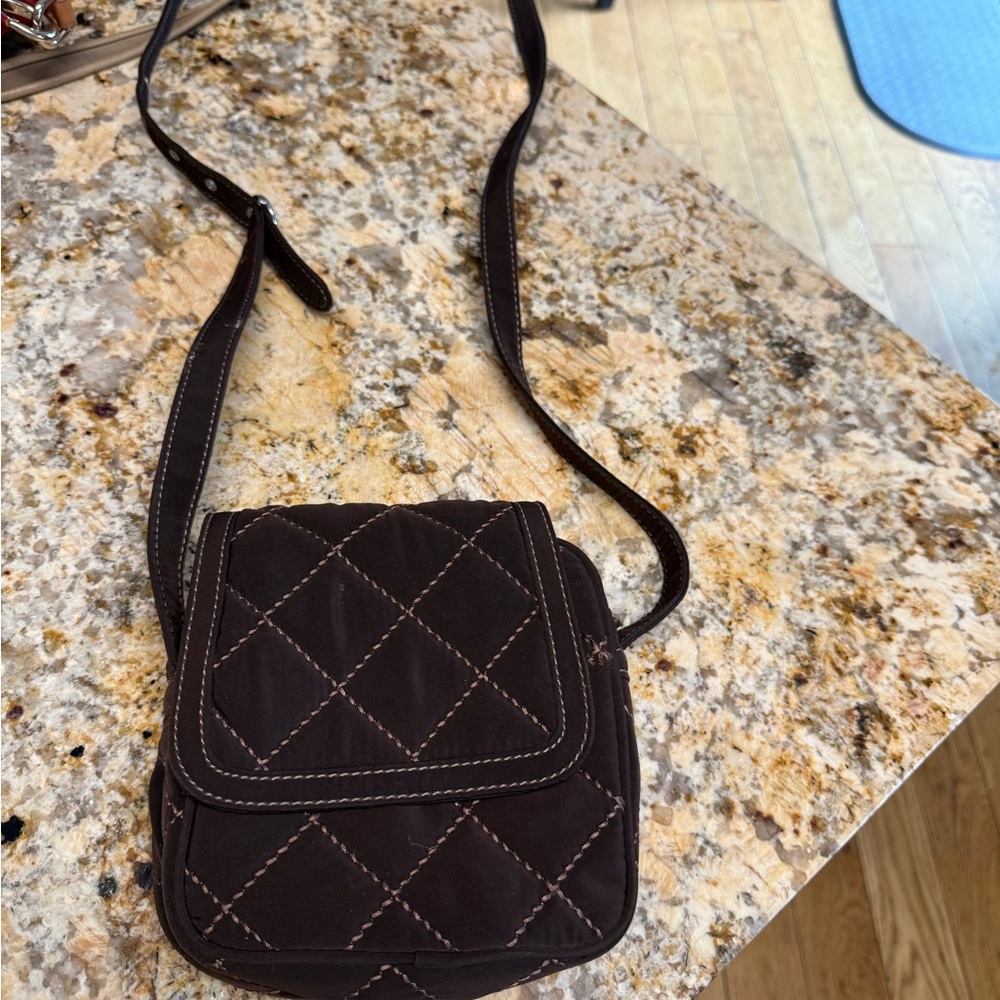 Vera Bradley Quilted Dark Brown Crossbody Bag